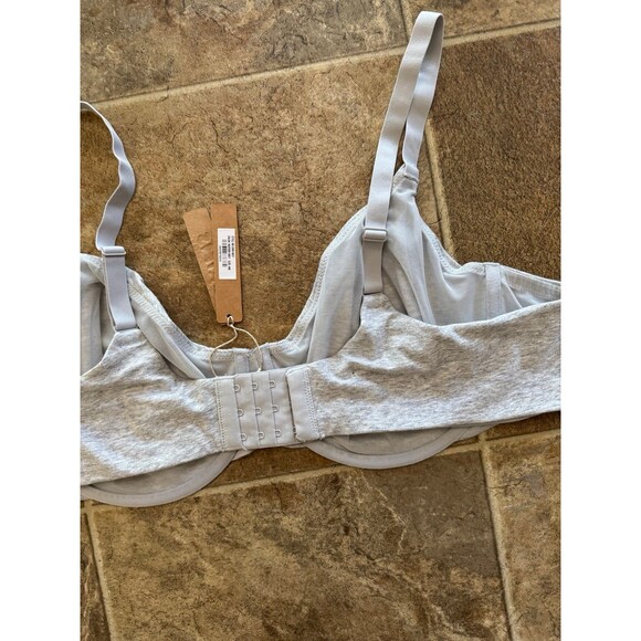 Skims Cotton Jersey T-shirt Bra Light Heather Grey Size 44D - Picture 8 of 9